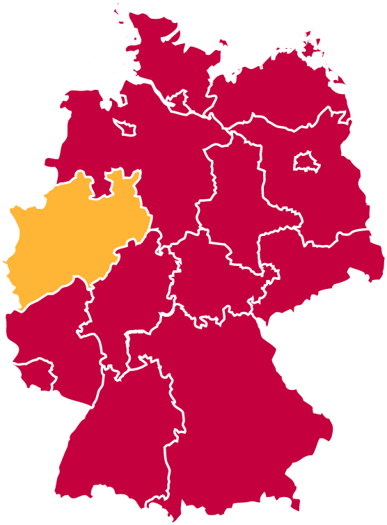 Deutschlandkarte mit Buchungsregionen unserer Monteurzimmer